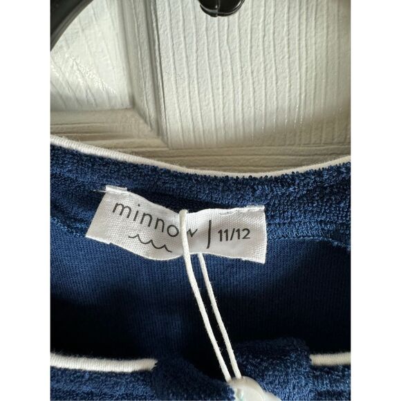 NWT Minnow Girls Navy Terry Romper Size 11/12 - Picture 2 of 3